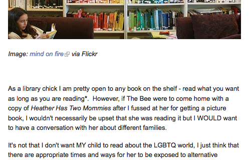 Them “gay” books: a response